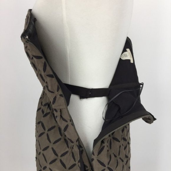 J. Crew Sleeveless Brown Embroidered Dress S 10 - Picture 4 of 8